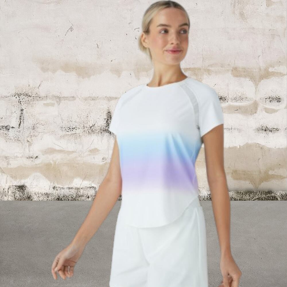 Halara Softlyzero Quick Dry Short Sleeve Gradient Top Size Small (4/6) NWT